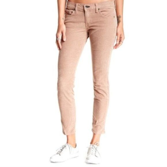 Rag & Bone Tomboy Low Rise Corduroy Slim Fit Jeans Tan Women's Size 29 - Picture 2 of 9
